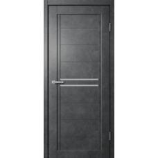 Дверь межкомнатная Сибирь Профиль Барн 6 Бетон темный, стекло белое матовое